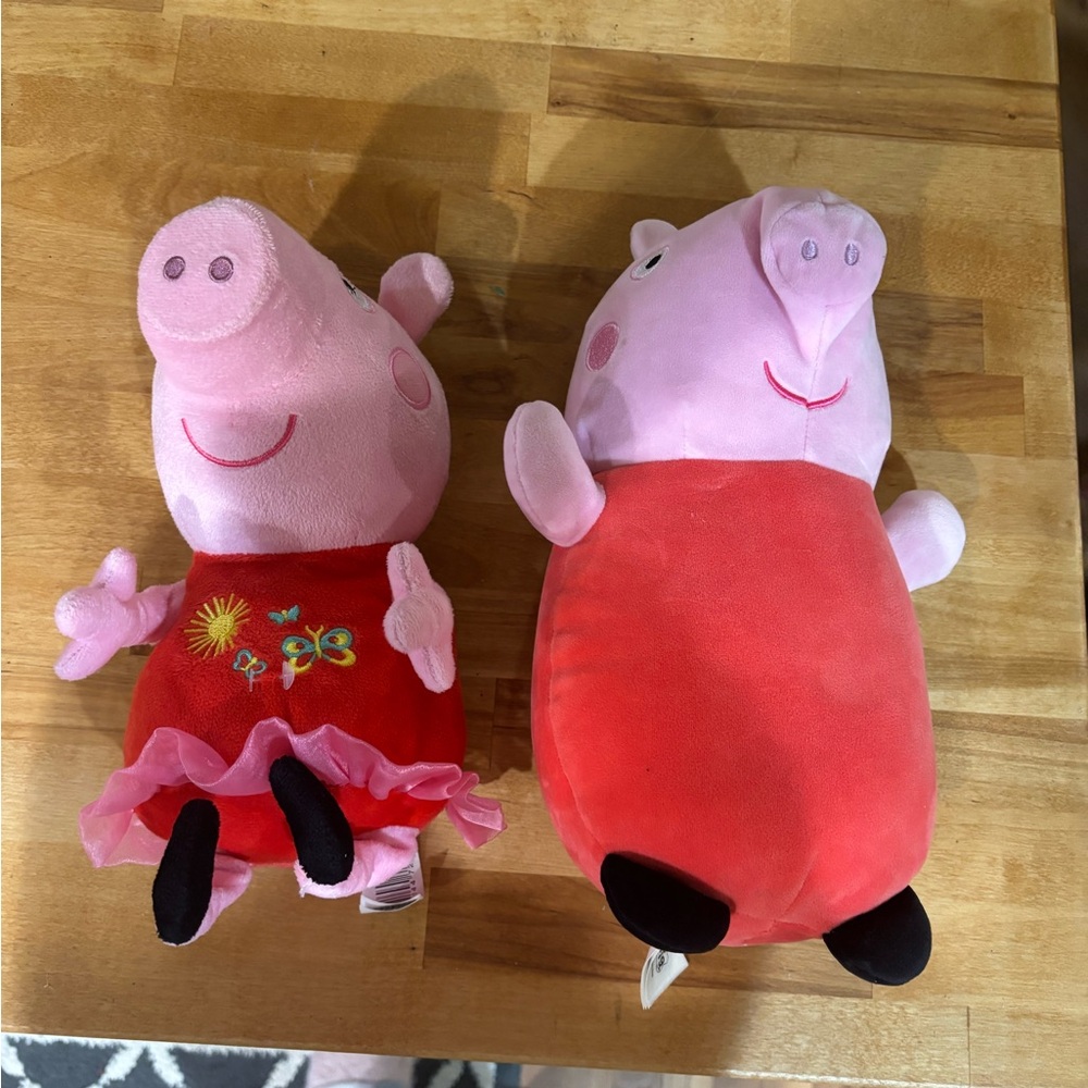 Peppa Pig Plush Duo - Pink and Red - like new (one sings and dances)